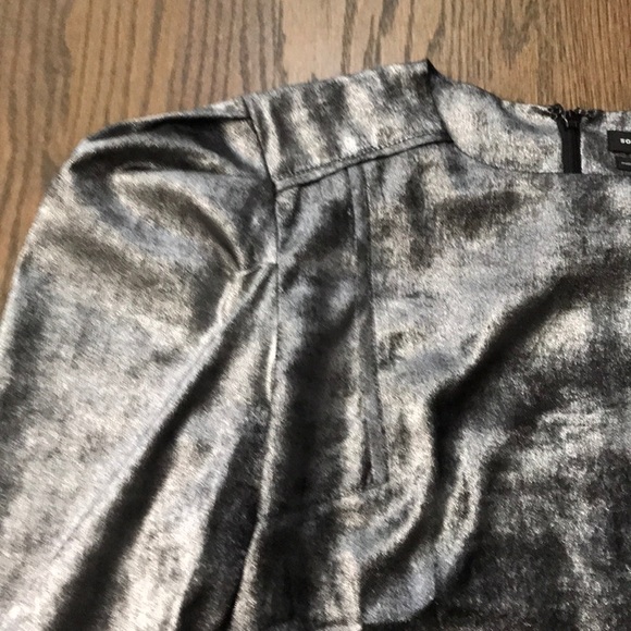 Something Navy Foil Shimmer Silver Mini Dress - Picture 3 of 8